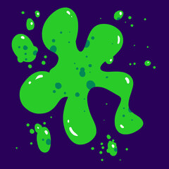 Green color drip art illustration street wall illustration design. Alien world background game image