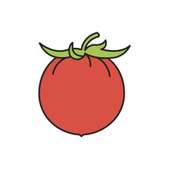 Tomato, icon popular vegetable. Simple vector illustration, filled outline.