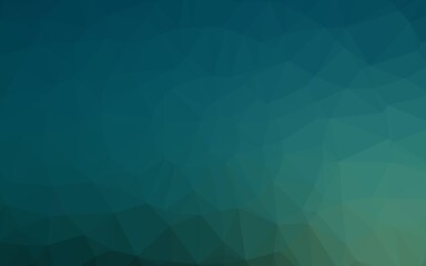 Dark Blue, Green vector abstract polygonal texture. Triangular geometric sample with gradient.  Triangular pattern for your business design.