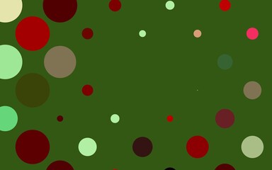 Light Green, Red vector template with circles. Blurred bubbles on abstract background with colorful gradient. Design for posters, banners.