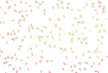 Light Orange vector backdrop with music notes.