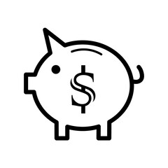Piggy bank icon. Finance dollar vector stock illustration isolated on white background eps10