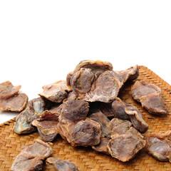Chinese Waxed Salted Chicken gizzard  on white background