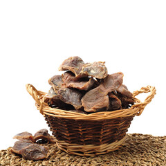 Chinese Waxed Salted Chicken gizzard  on white background