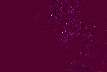 Light Purple vector background with bubbles.