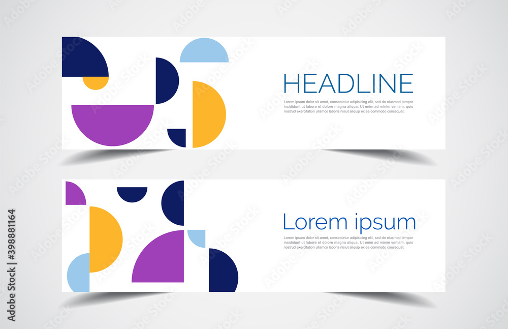 Wall mural set of modern design - vector web banners design background or header templates, horizontal advertis