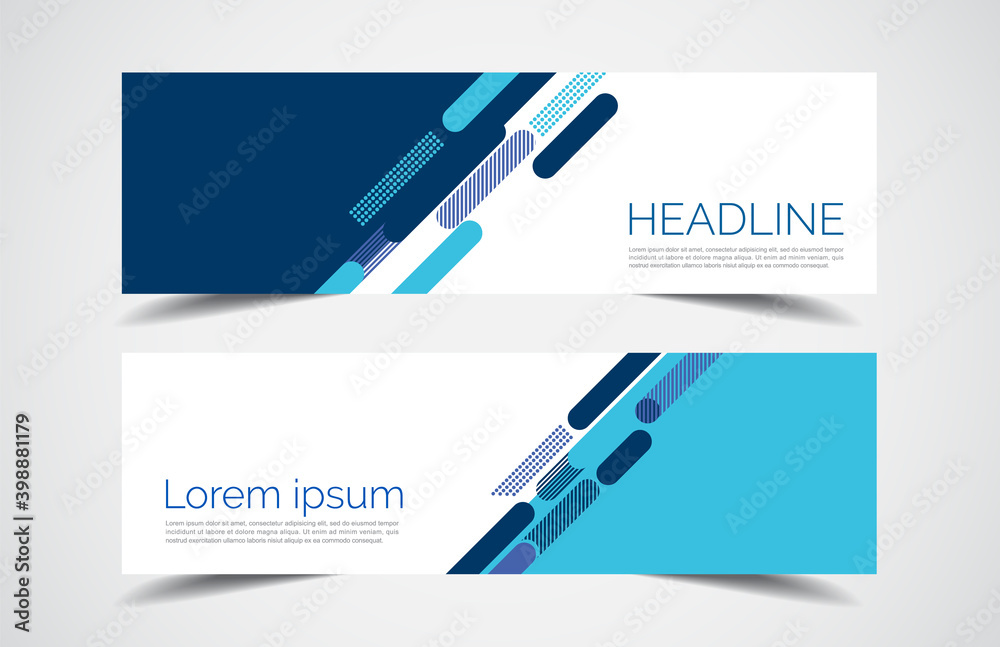 Poster set of modern design - vector web banners design background or header templates, horizontal advertis