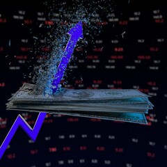 Dollar and Arrow 3D Illustration
