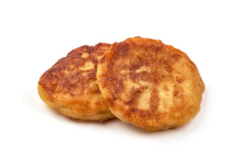 Potato pancakes, isolated on white background