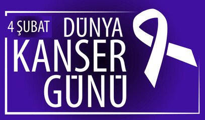 World Cancer Day concept. Lavender Ribbon. Vector illustration. 