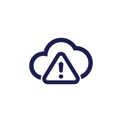 warning, upload error icon with cloud