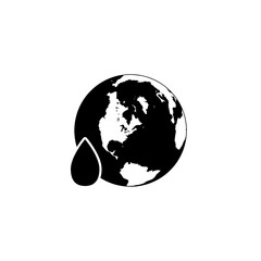 Saving water and world environmental protection icon isolated on white background