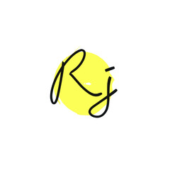 Rj initial handwriting or handwritten logo for identity