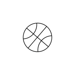 black basketball ball icon on white background, vector illustration