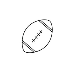 black american football ball icon on white background, vector illustration