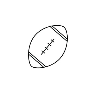 black american football ball icon on white background, vector illustration