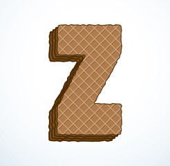 Vector set of stylized symbols wafers with cream inside