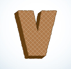 Vector set of stylized symbols wafers with cream inside