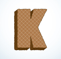 Vector set of stylized symbols wafers with cream inside