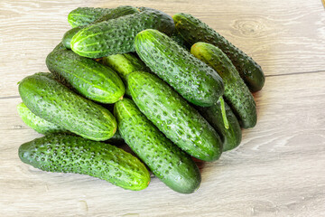 Heap of fresh cucumbers from the Farmers Market.