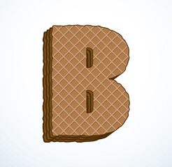 Vector set of stylized symbols wafers with cream inside