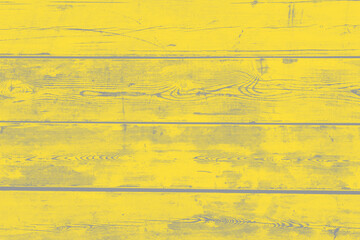 Fototapeta na wymiar Illuminating Yellow and Ultimate Gray Wall from wooden horizontal boards close-up. Wood texture. Color of the Year 2021