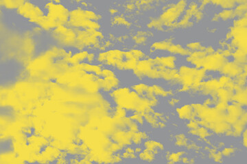 clouds on a sky in trendy 2021 new colors. Illuminating Yellow and Ultimate Gray. Color of the Year 2021.