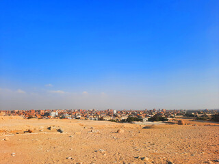 Fototapeta na wymiar View from the desert to Cairo