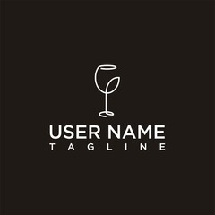 Drinking glass logo, glass logo design vector illustration, glass logo design template vector stock illustration