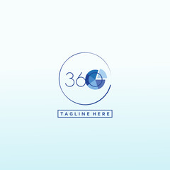modern perspective 360 degree sign,360 vector logo design template idea and inspiration.