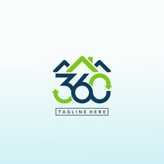 360 degree real estate vector icon ,360 vector logo design template idea and inspiration.