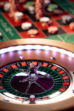 Roulette table close up at the Casino
