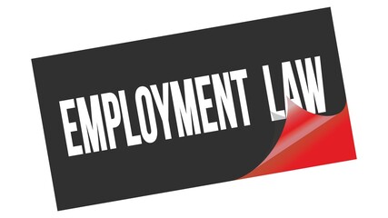 EMPLOYMENT  LAW text on black red sticker stamp.