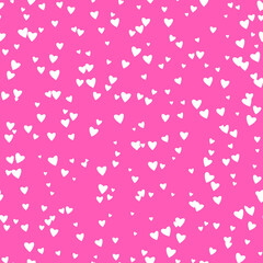 Seamless pattern pink heart continuously on pink vector background. Repeating hearts texture for gift or screen background of love season.