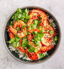 Shrimps rice bowl