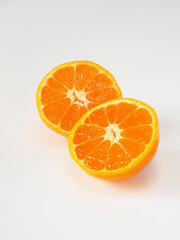 日本のみかんを白背景で