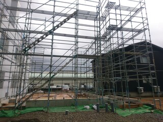 scaffolding on a site