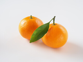 日本のみかんを白背景で