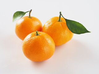 日本のみかんを白背景で