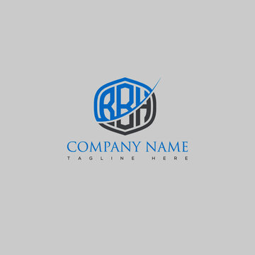 RRH Letter Logo Design Cross Monogram Icon.	