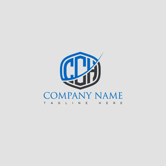 CCH Letter Logo Design Cross Monogram Icon.	