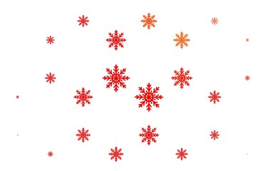 Light Red vector background with xmas snowflakes. Shining colored illustration with snow in christmas style. New year design for your business advert.