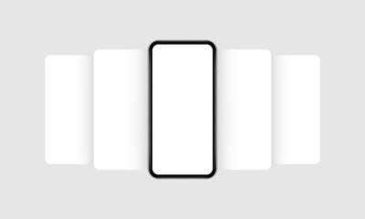 Smartphone Mockup With Blank App Screens. Mobile App Design Concept for Showcasing Screenshots. Vector Illustration