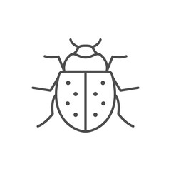 Bug line outline icon or insect concept