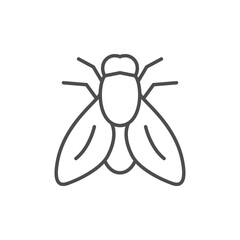 Fly line outline icon or insect concept