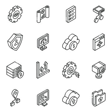 
Pack of Business preferences Glyph Isometric Icons 
