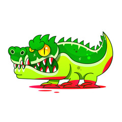 Obraz premium Alligator Mascot Vector Cartoon Stock Illustration On A Background. For Design, Decoration