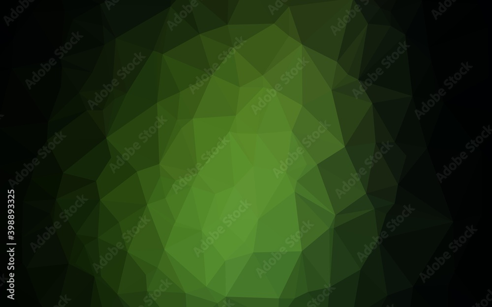 Fototapete dark green vector polygon abstract layout. triangular geometric sample with gradient. polygonal desi