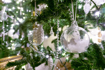 albero di natale, particolare palla di cristallo