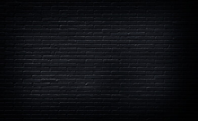 Rustic black grunge brick wall texture background for interior decoration.